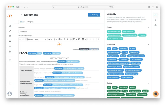 Jak wygenerować dokument PDF z danymi podanymi przez Pracownika w Formularzu_3